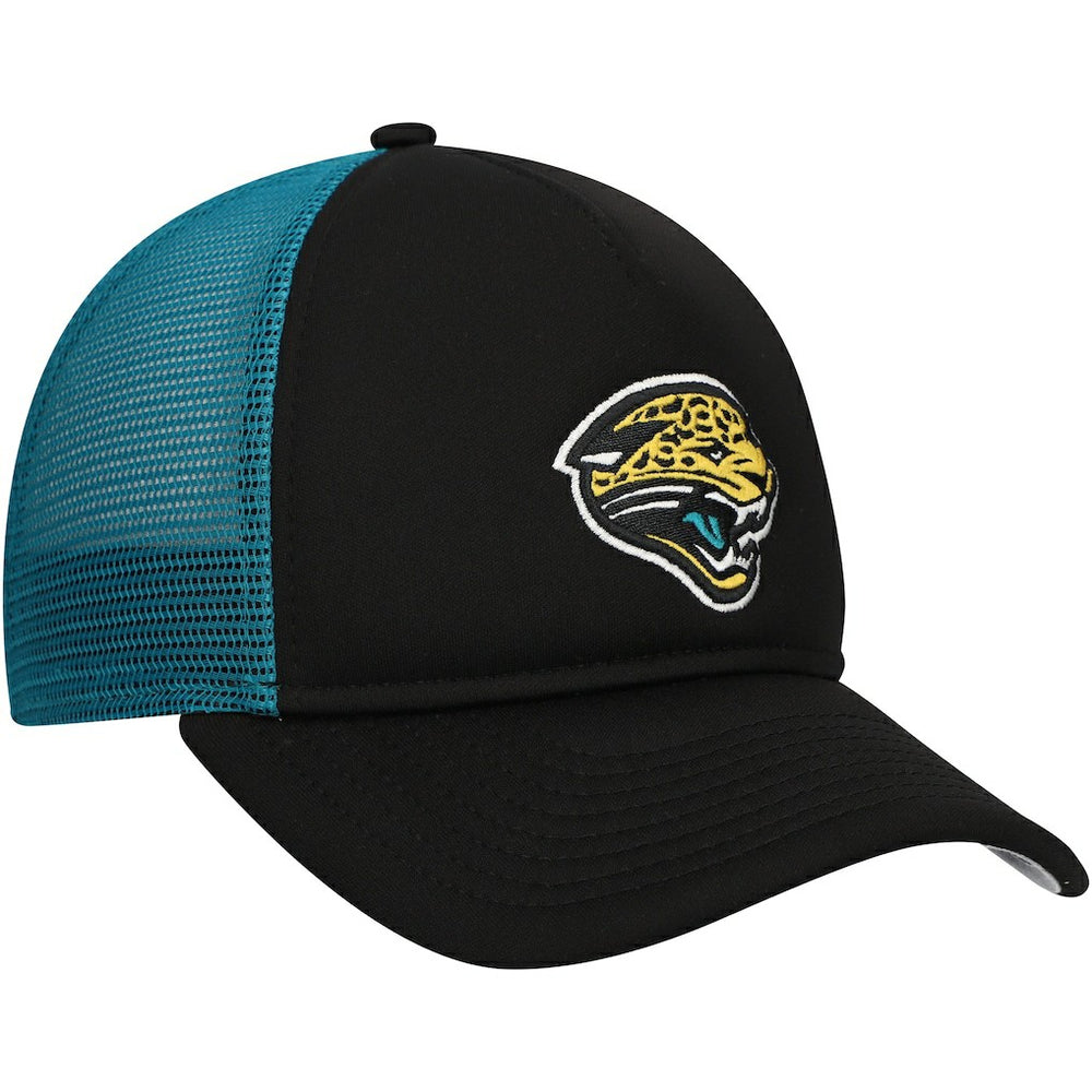 Jacksonville Jaguars New Era Youth A-Frame 9FORTY Trucker Adjustable Hat Black