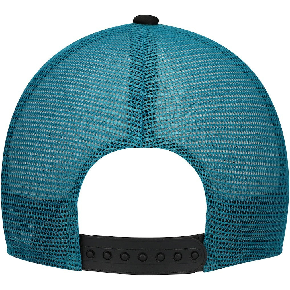 Jacksonville Jaguars New Era Youth A-Frame 9FORTY Trucker Adjustable Hat Black