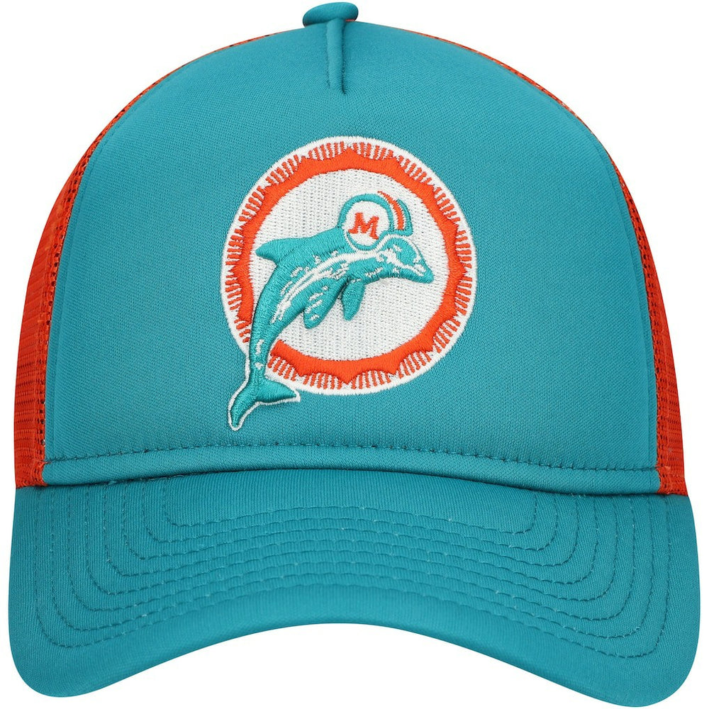 Miami Dolphins New Era Youth A-Frame 9FORTY Trucker Adjustable Hat Aqua