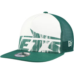 New York Jets New Era Youth Distressed 9FIFTY A-Frame Snapback Hat White/Green