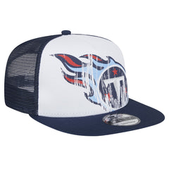 Tennessee Titans New Era Youth Distressed 9FIFTY A-Frame Snapback Hat White/Navy