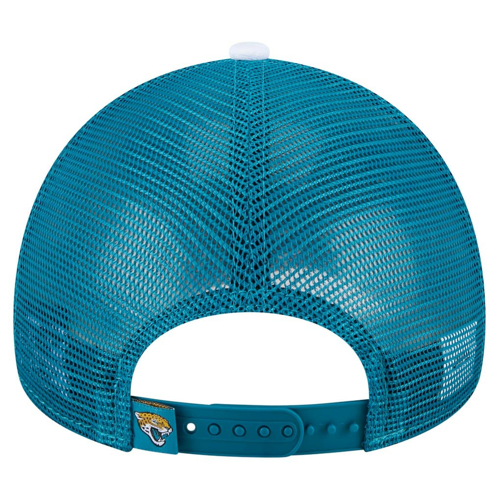 Jacksonville Jaguars New Era Youth Sport Night Color Block 9FORTY A-Frame Trucker Adjustable Hat Teal