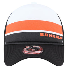 Cincinnati Bengals New Era Youth Sport Night Color Block 9FORTY A-Frame Trucker Adjustable Hat Black