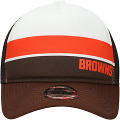 Cleveland Browns New Era Youth Sport Night Color Block 9FORTY A-Frame Trucker Adjustable Hat Brown