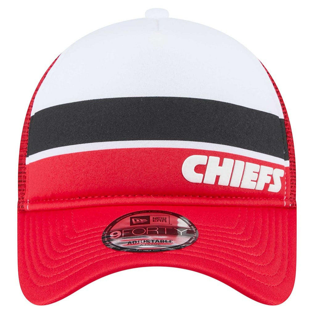 Kansas City Chiefs New Era Youth Sport Night Color Block 9FORTY A-Frame Trucker Adjustable Hat Red