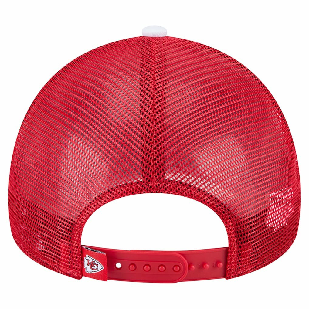 Kansas City Chiefs New Era Youth Sport Night Color Block 9FORTY A-Frame Trucker Adjustable Hat Red