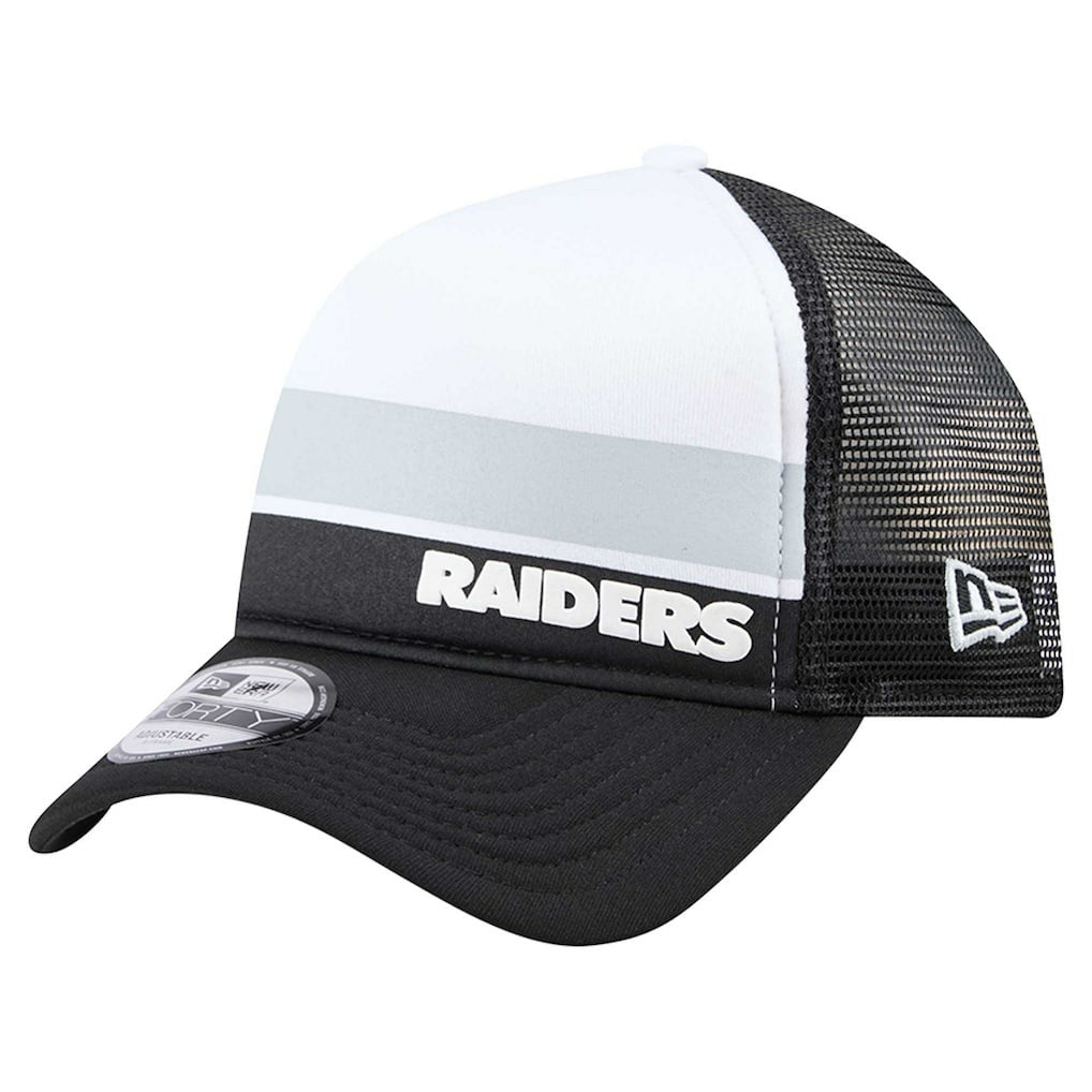 Las Vegas Raiders New Era Youth Sport Night Color Block 9FORTY A-Frame Trucker Adjustable Hat Black