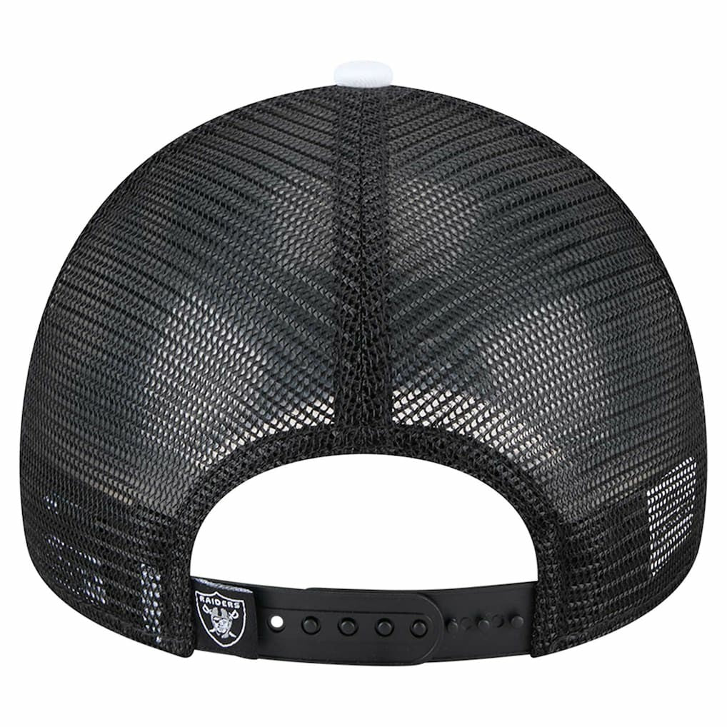 Las Vegas Raiders New Era Youth Sport Night Color Block 9FORTY A-Frame Trucker Adjustable Hat Black