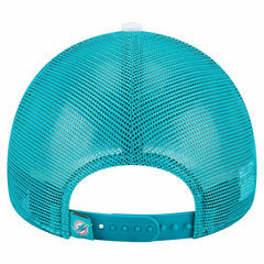 Miami Dolphins New Era Youth Sport Night Color Block 9FORTY A-Frame Trucker Adjustable Hat Aqua