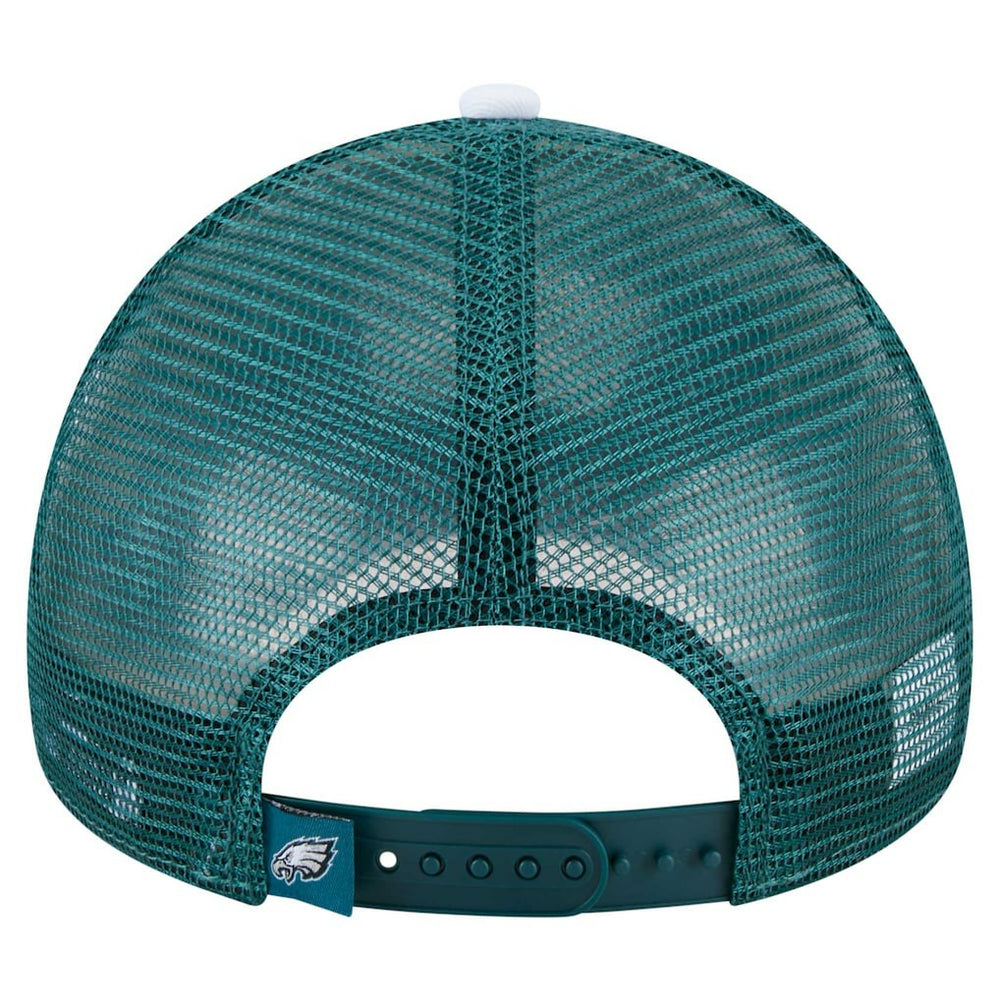 Philadelphia Eagles New Era Youth Sport Night Color Block 9FORTY A-Frame Trucker Adjustable Hat Midnight Green