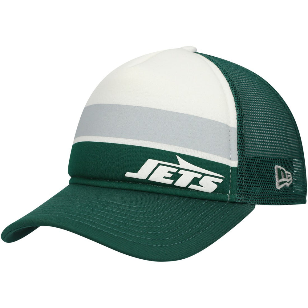 New York Jets New Era Youth Sport Night Color Block 9FORTY A-Frame Trucker Adjustable Hat Green