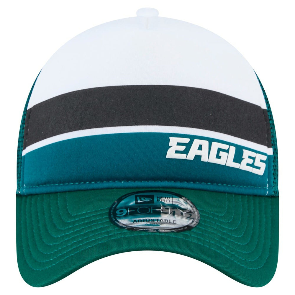 Philadelphia Eagles New Era Preschool Sport Night Color Block 9FORTY A-Frame Trucker Adjustable Hat Midnight Green