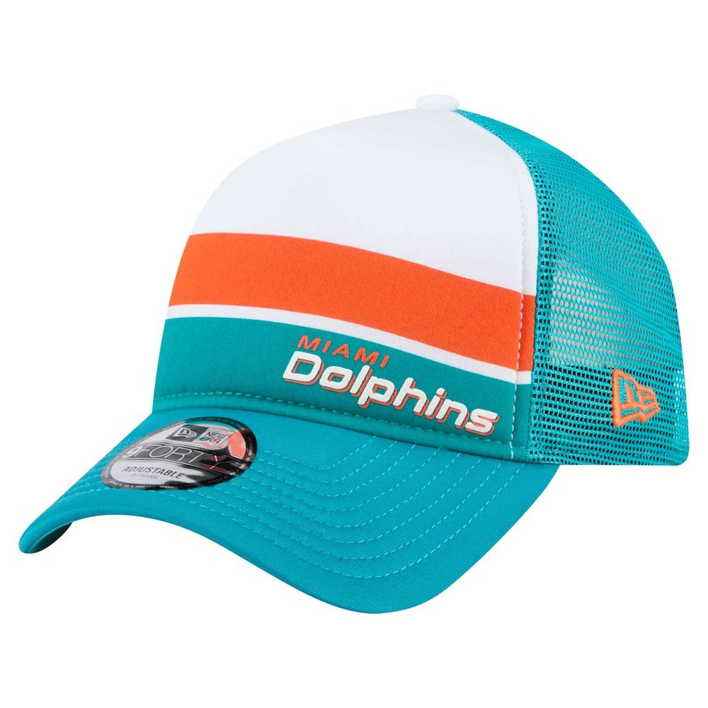 Miami Dolphins New Era Preschool Sport Night Color Block 9FORTY A-Frame Trucker Adjustable Hat Aqua