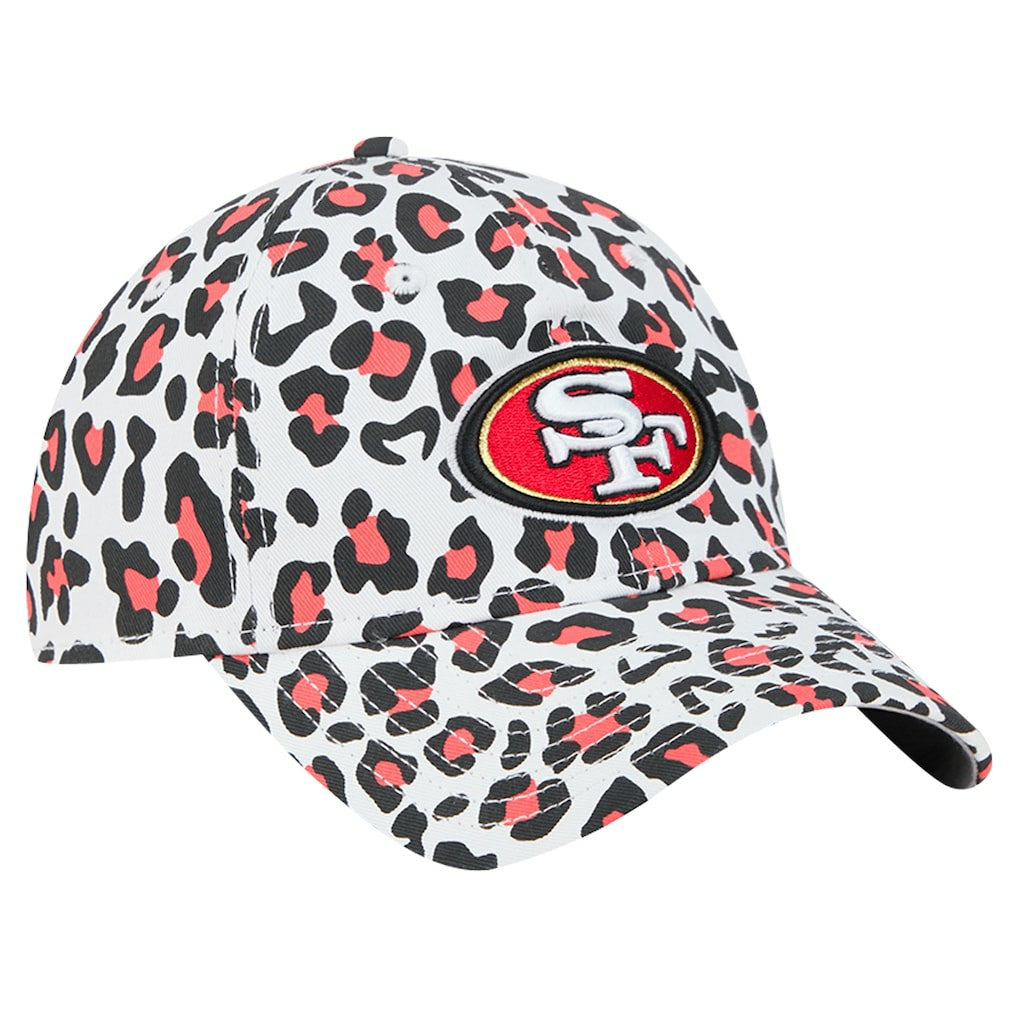San Francisco 49ers New Era Girls Youth Active Leopard 9TWENTY Adjustable Hat White
