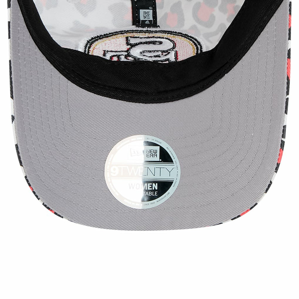 San Francisco 49ers New Era Girls Youth Active Leopard 9TWENTY Adjustable Hat White