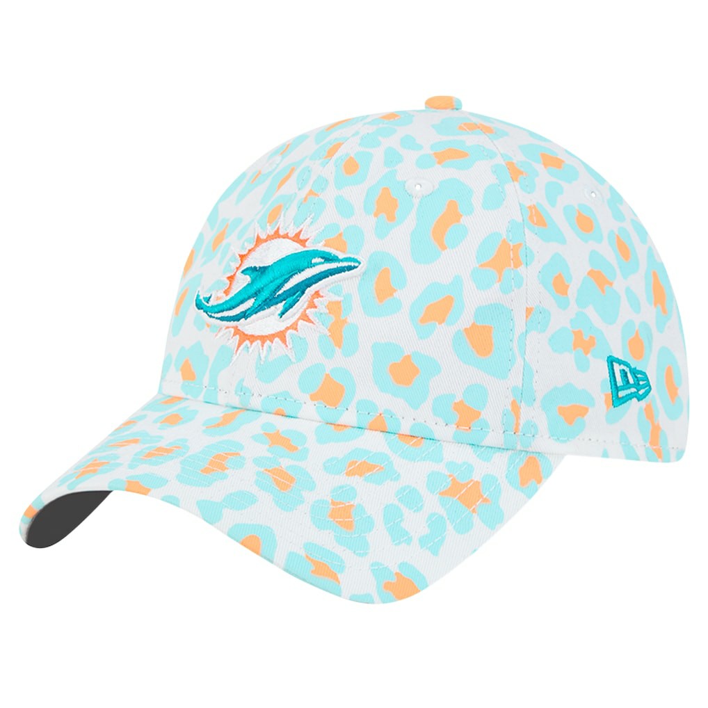 Miami Dolphins New Era Preschool Active Leopard 9TWENTY Adjustable Hat White
