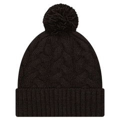 Cincinnati Bengals New Era Girls Youth Cabled Cuffed Knit Hat with Pom Black