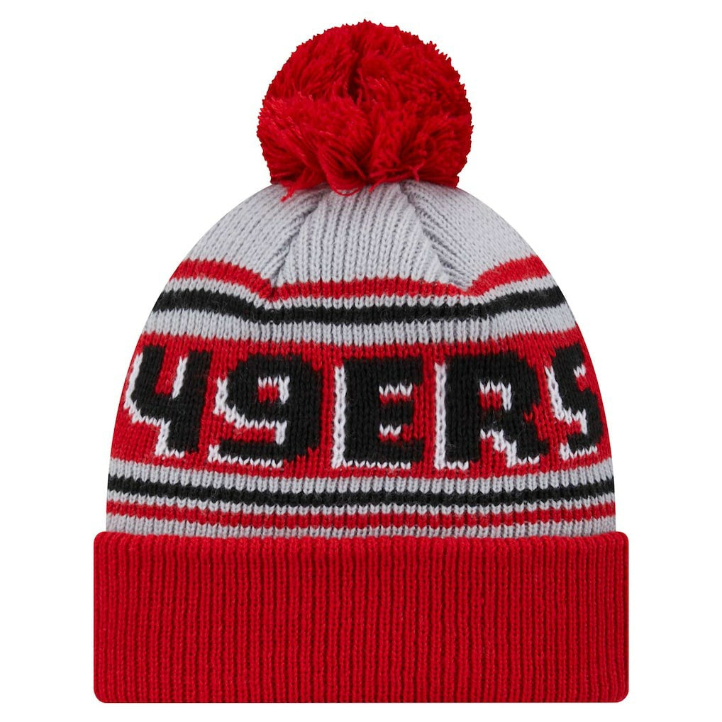 San Francisco 49ers New Era Youth Main Cuffed Knit Hat with Pom Scarlet