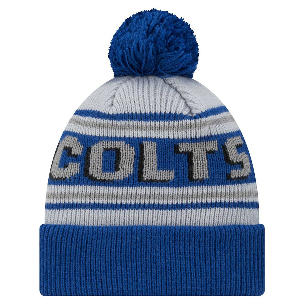 Indianapolis Colts New Era Youth Main Cuffed Knit Hat with Pom Royal