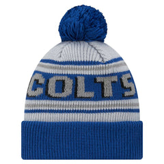 Indianapolis Colts New Era Youth Main Cuffed Knit Hat with Pom Royal