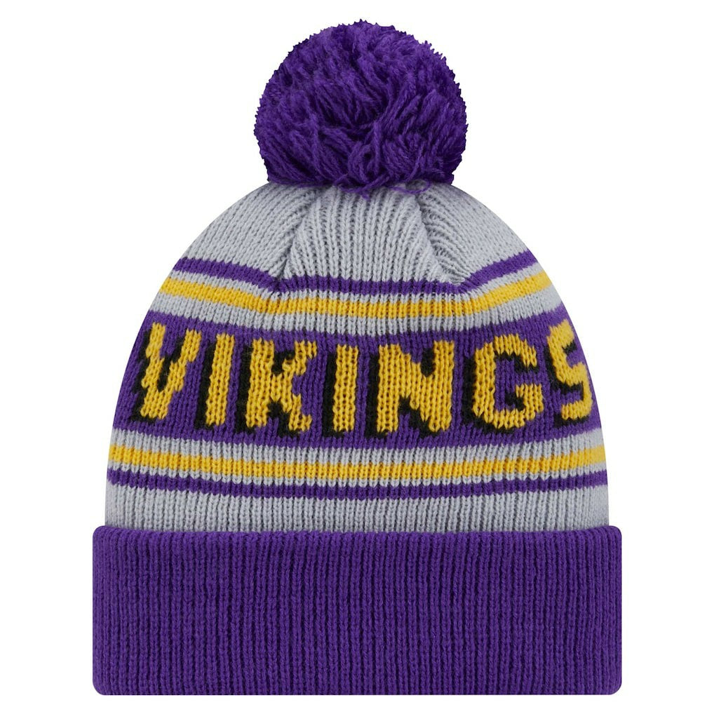 Minnesota Vikings New Era Youth Main Cuffed Knit Hat with Pom Purple