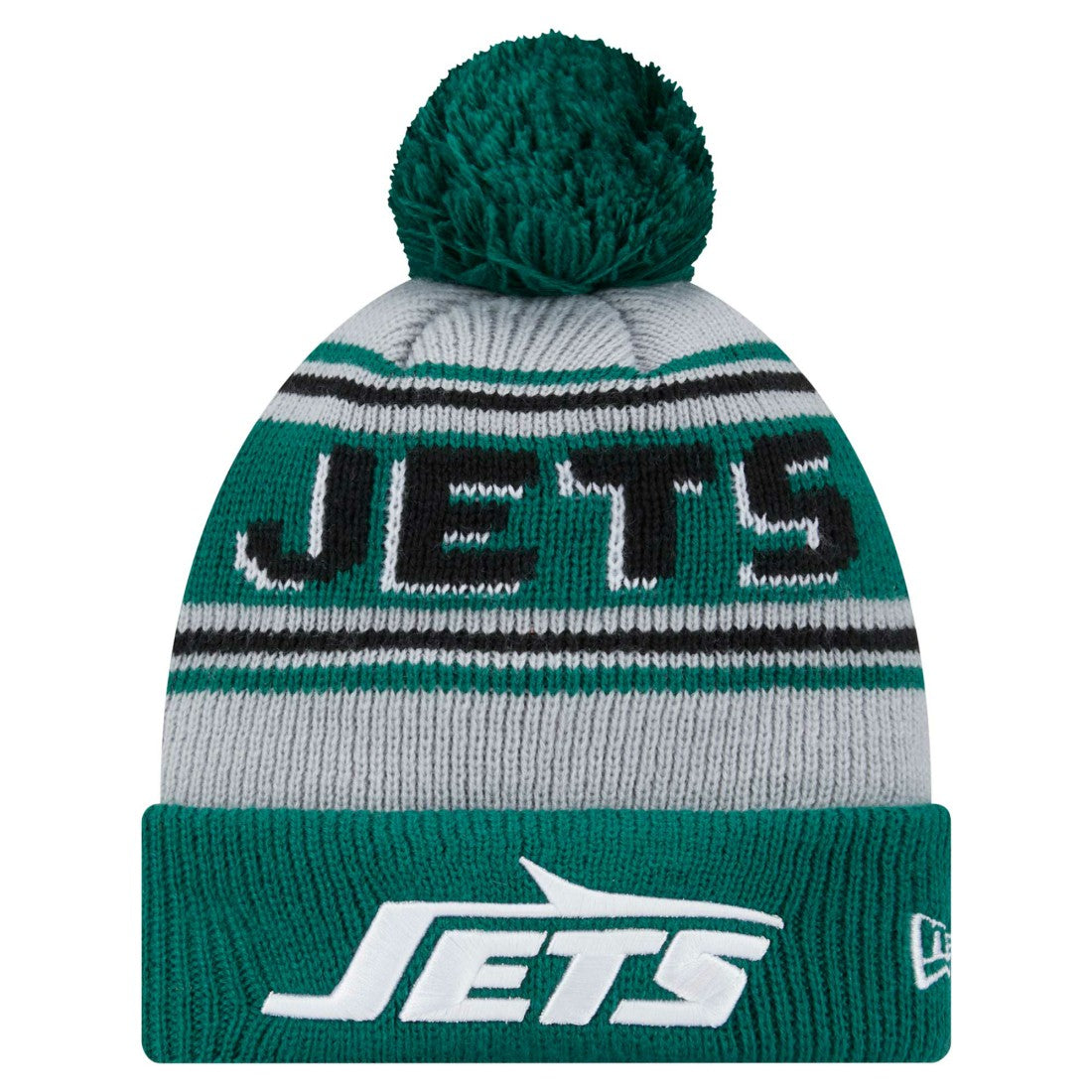 New York Jets New Era Youth Main Cuffed Knit Hat with Pom Green