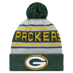 Green Bay Packers New Era Youth Main Cuffed Knit Hat with Pom Green