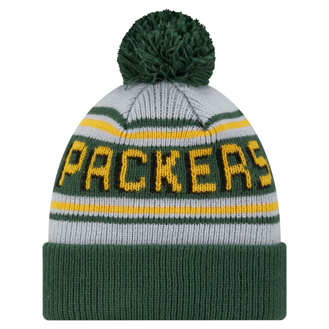 Green Bay Packers New Era Youth Main Cuffed Knit Hat with Pom Green