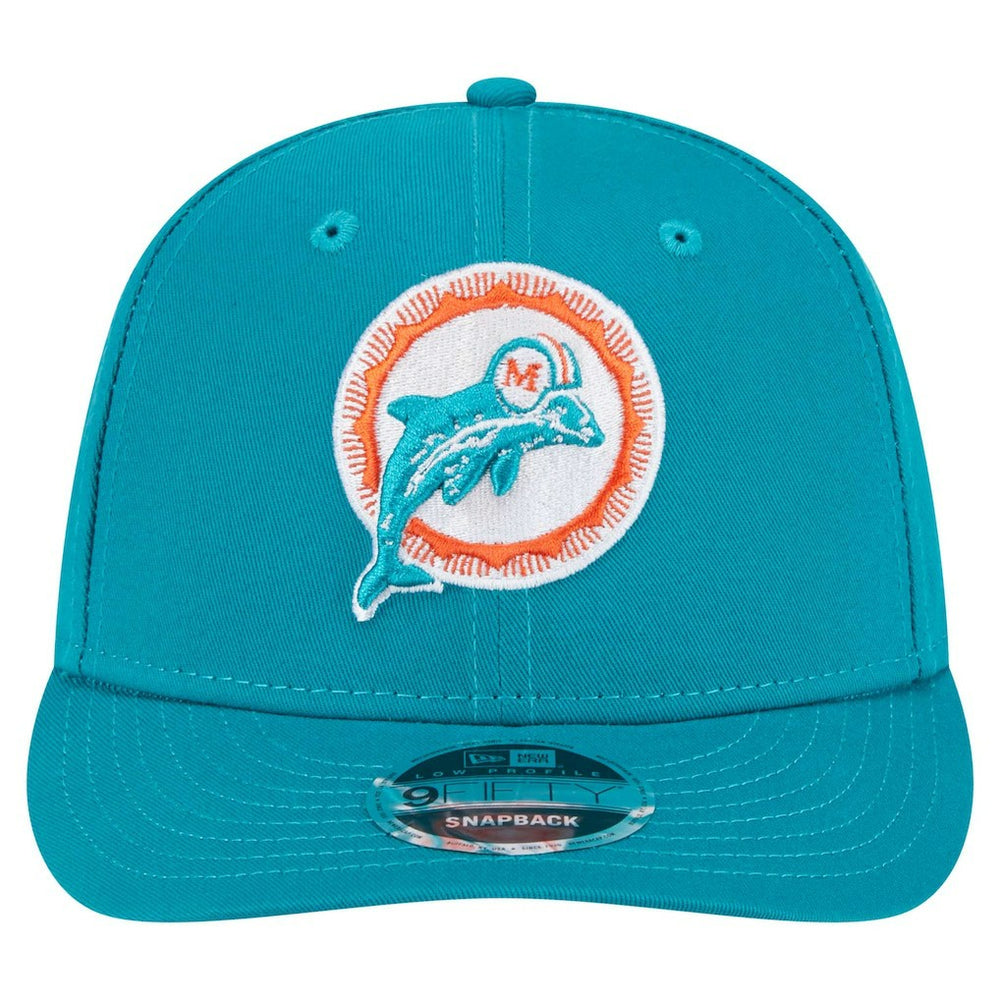 Miami Dolphins New Era Main Low Profile 9FIFTY Snapback Hat Aqua