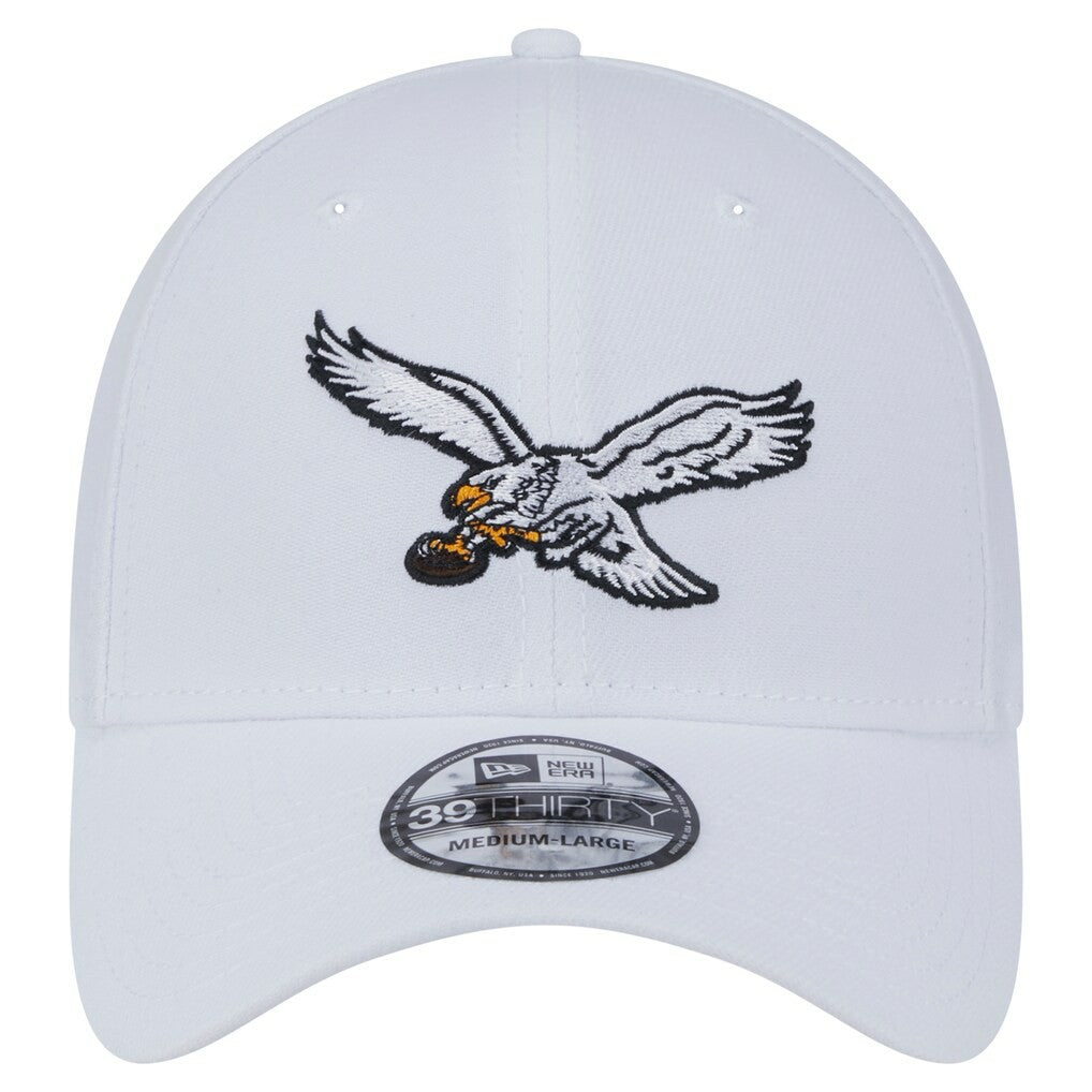 Philadelphia Eagles New Era Throwback 39THIRTY Flex Hat White