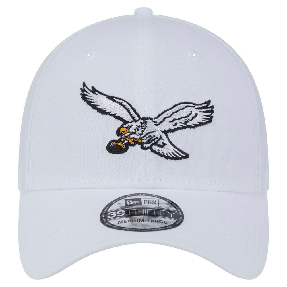 Philadelphia Eagles New Era Throwback 39THIRTY Flex Hat White