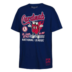 St. Louis Cardinals Mitchell & Ness Youth Cooperstown Collection Food Concessions T-Shirt - Navy T-shirts