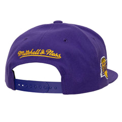 Los Angeles Lakers Retro Sport Color Block Script Snapback Hat White/Purple