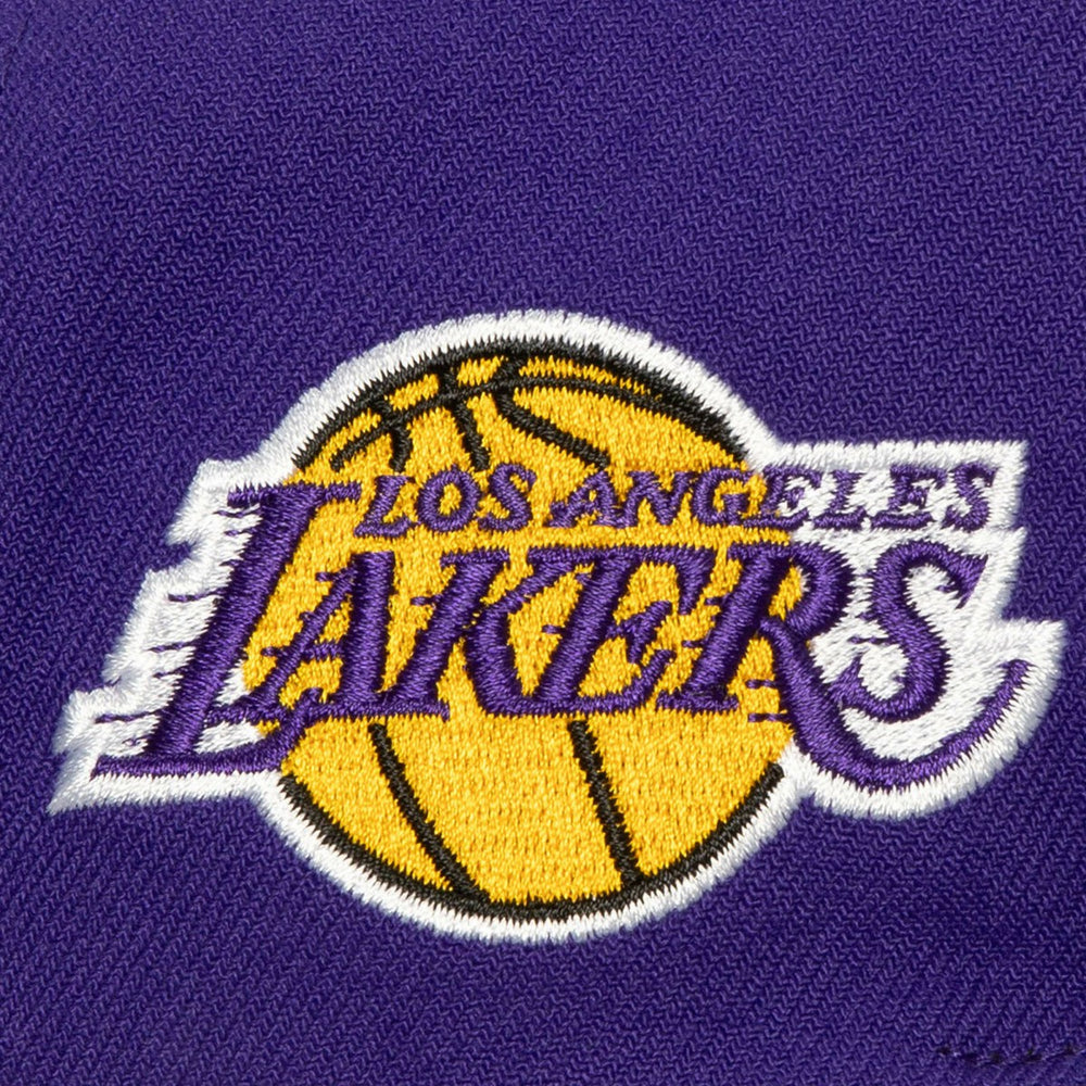 Los Angeles Lakers Retro Sport Color Block Script Snapback Hat White/Purple