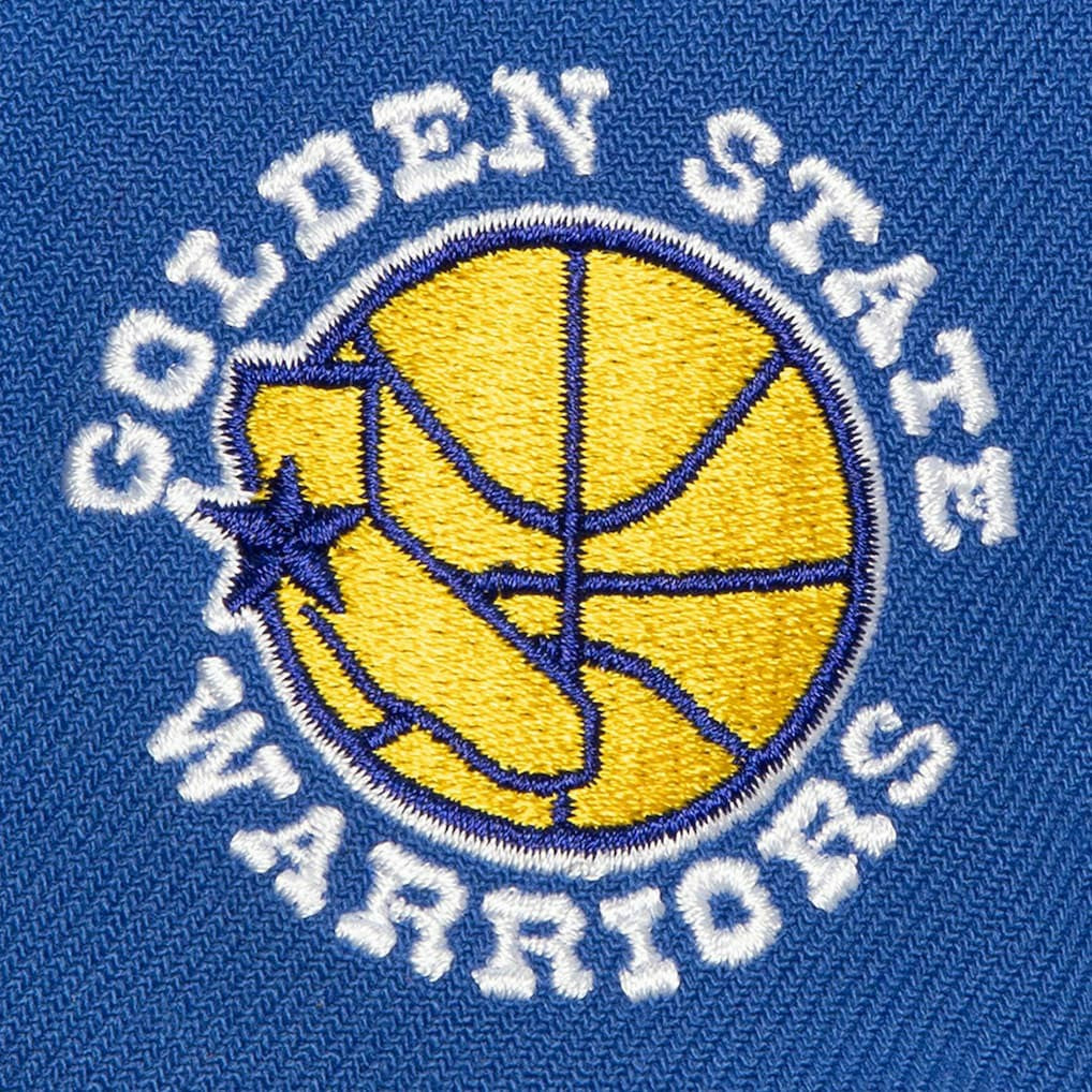 Golden State Warriors Retro Sport Color Block Script Snapback Hat White/Royal