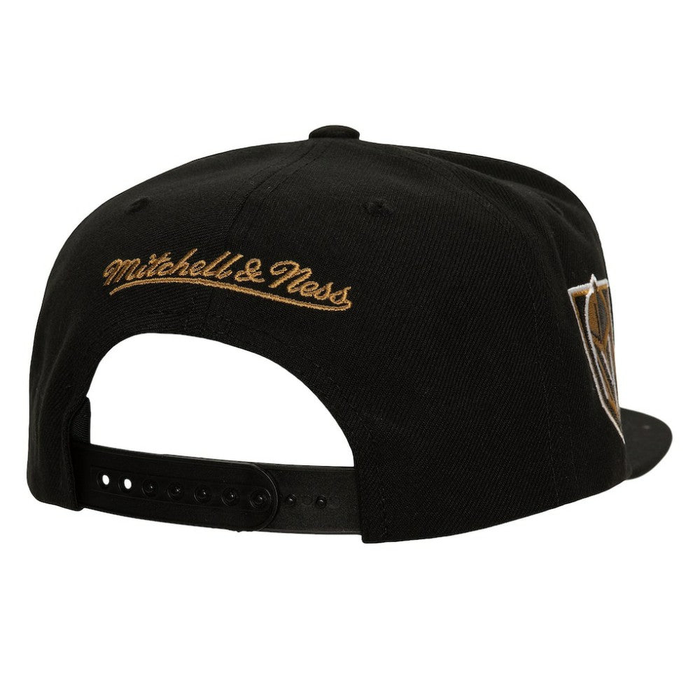 NHL Vegas Golden Knights Mitchell & Ness Retro Script Colorblock Snapback Hat - Black
