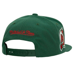 NHL New Jersey Devils Mitchell & Ness Retro Script Colorblock Snapback Hat - Green