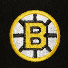 NHL Boston Bruins Mitchell & Ness Retro Script Colorblock Snapback Hat - Black