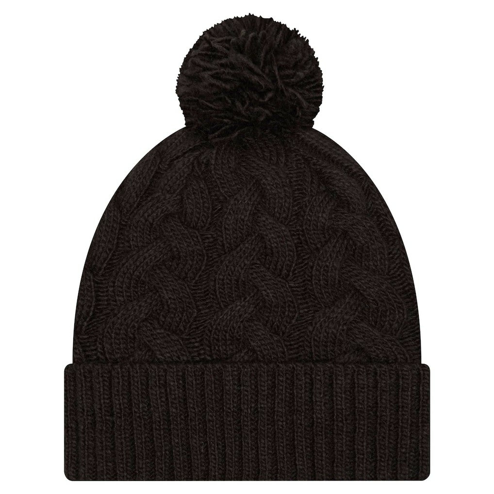 Cincinnati Bengals New Era Women's Cable Cuffed Knit Hat with Pom Black