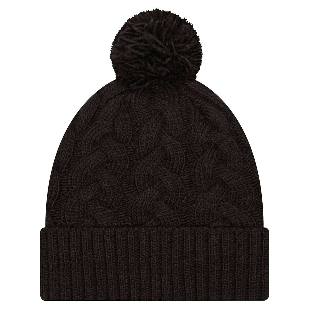 Cincinnati Bengals New Era Women's Cable Cuffed Knit Hat with Pom Black