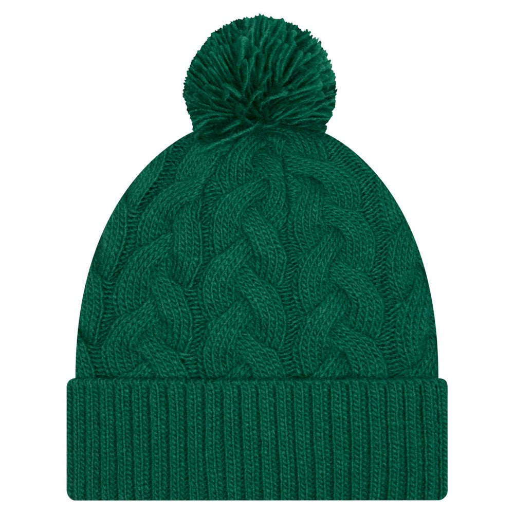 New York Jets New Era Women's Cable Cuffed Knit Hat with Pom Green