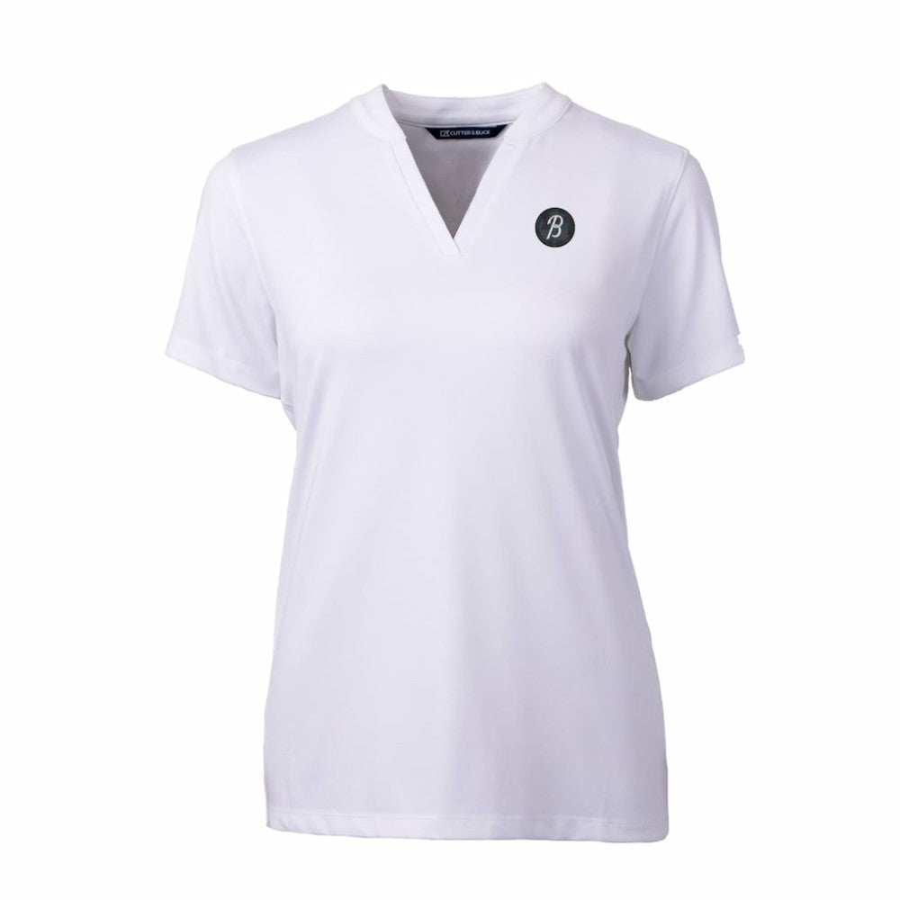 Baltimore Orioles Cutter & Buck Women's City Connect DryTec Forge Stretch V-Neck Blade Top - White Tops