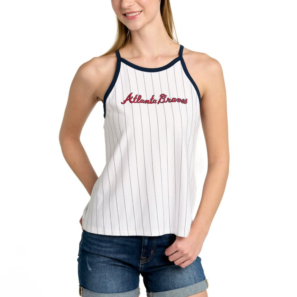 Atlanta Braves Lusso Women's Nahla Tank Top - White Tanks