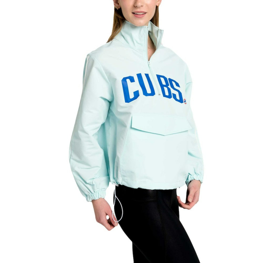 Chicago Cubs Lusso Women's Parker Half-Zip Jacket - Light Blue Jackets