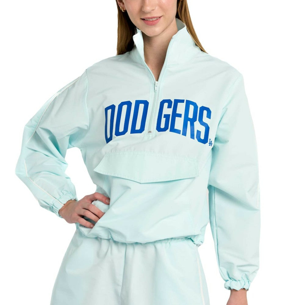 Los Angeles Dodgers Lusso Women's Parker Half-Zip Jacket - Light Blue Jackets