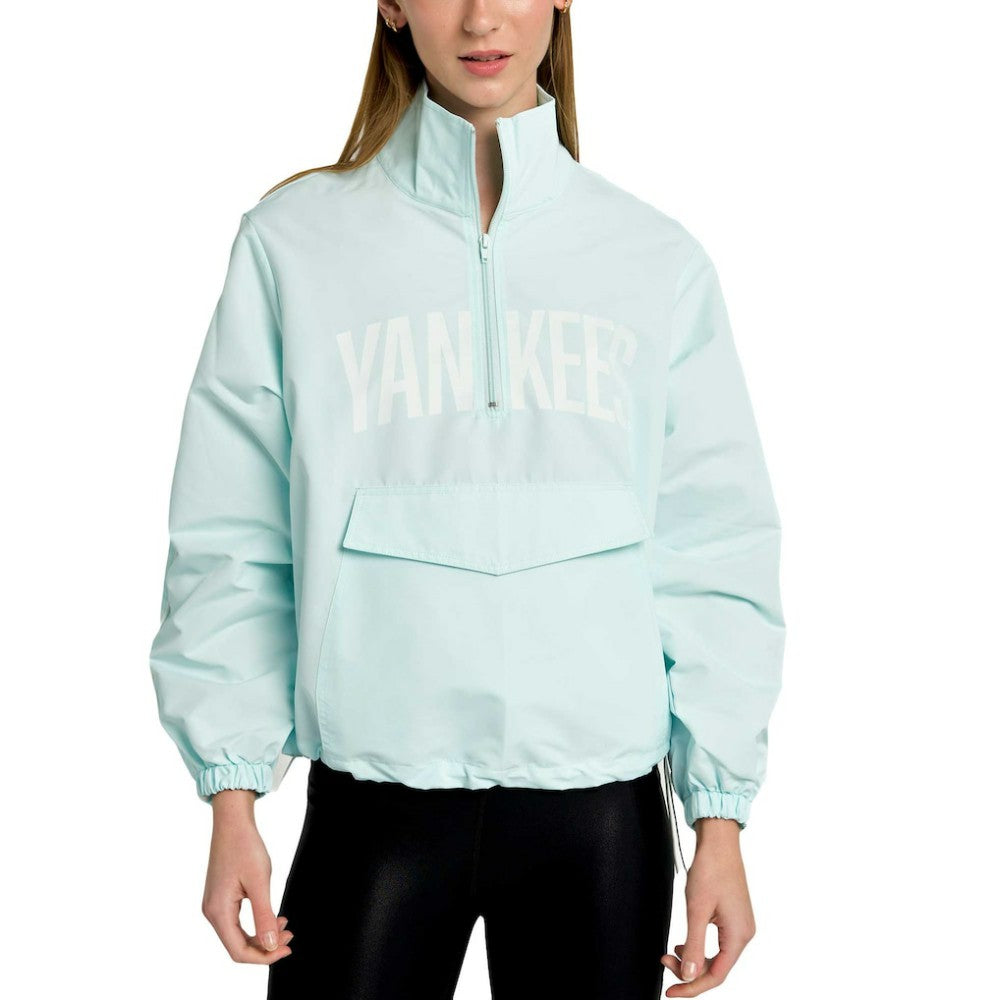 New York Yankees Lusso Women's Parker Half-Zip Jacket - Light Blue Jackets