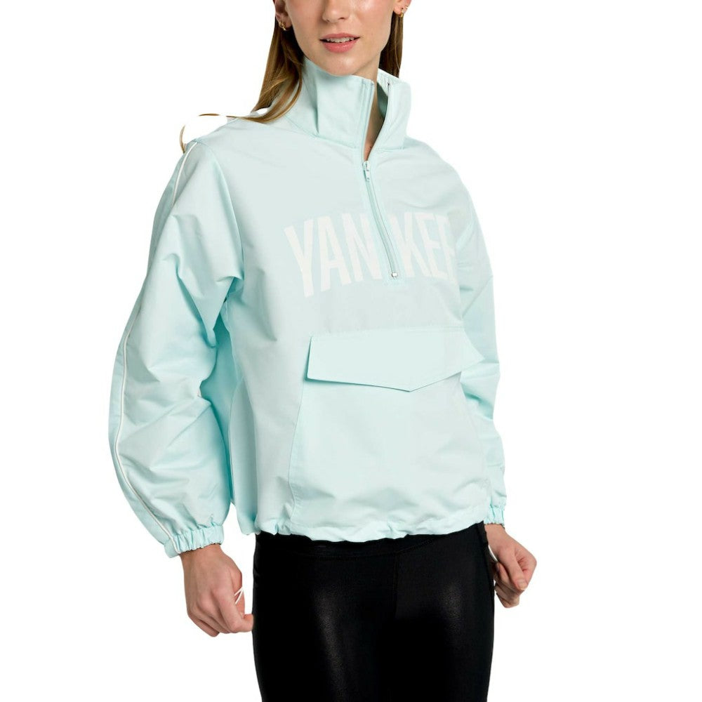 New York Yankees Lusso Women's Parker Half-Zip Jacket - Light Blue Jackets
