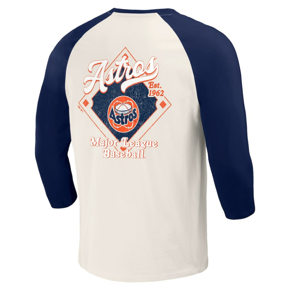 Houston Astros Darius Rucker Collection by Fanatics Cooperstown Collection Raglan 3/4-Sleeve T-Shirt - Navy/White T-shirts