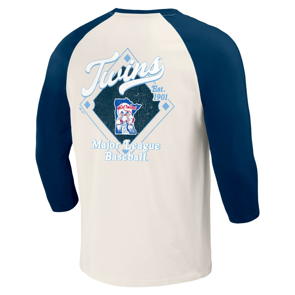 Minnesota Twins Darius Rucker Collection by Fanatics Cooperstown Collection Raglan 3/4-Sleeve T-Shirt - Navy/White T-shirts