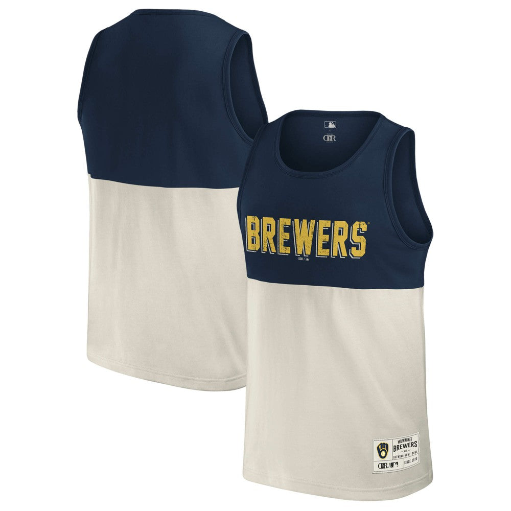 Milwaukee Brewers Darius Rucker Collection by Fanatics Colorblock Tank Top - Navy Tanks